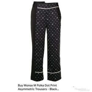 Monse Polka Dot Prints M Logo Asymmetric Trousers crop 95% Virgin Wool size 6